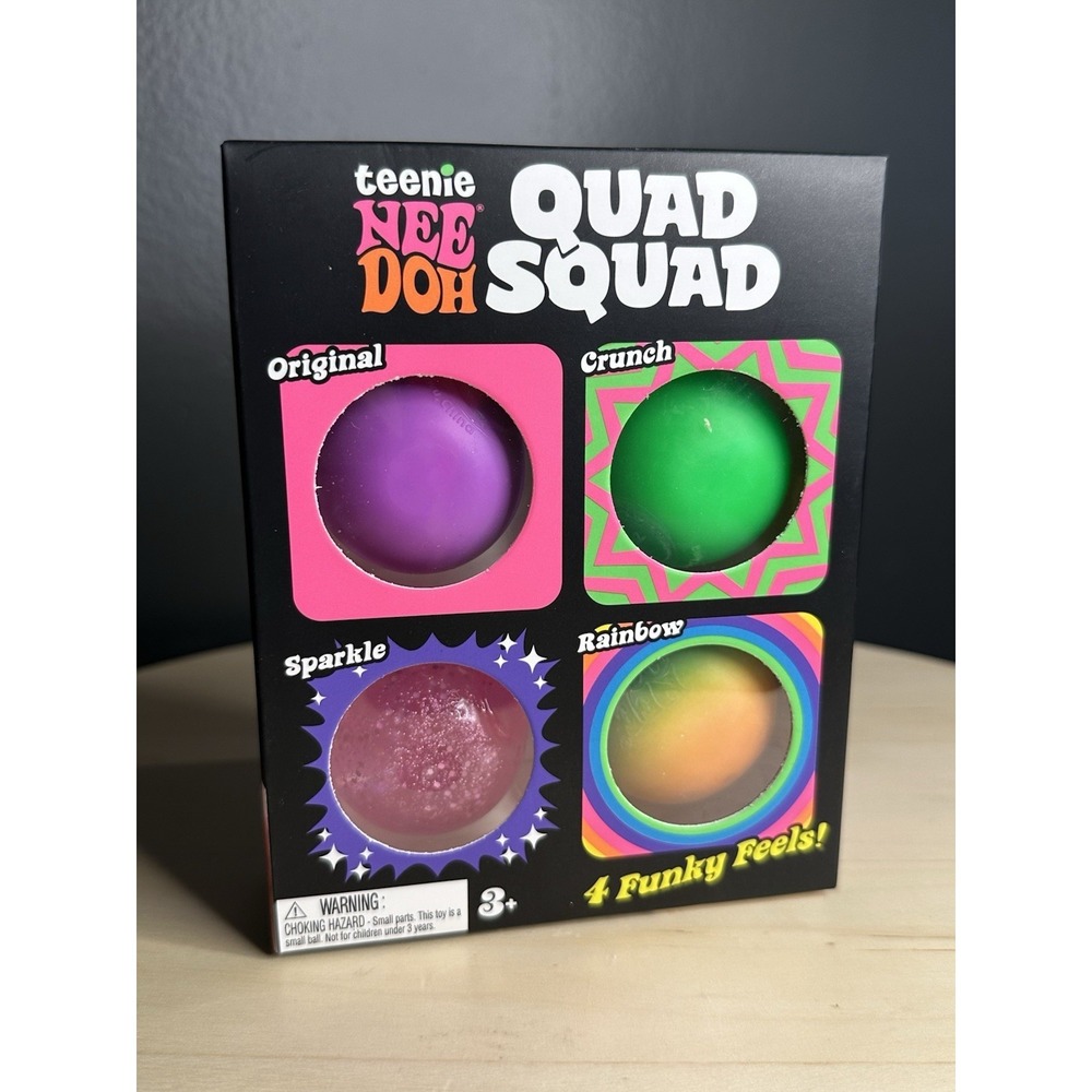 NeeDoh TEENIE Quad Squad Original, Crunch, Sparkle, & 🌈 Rainbow!